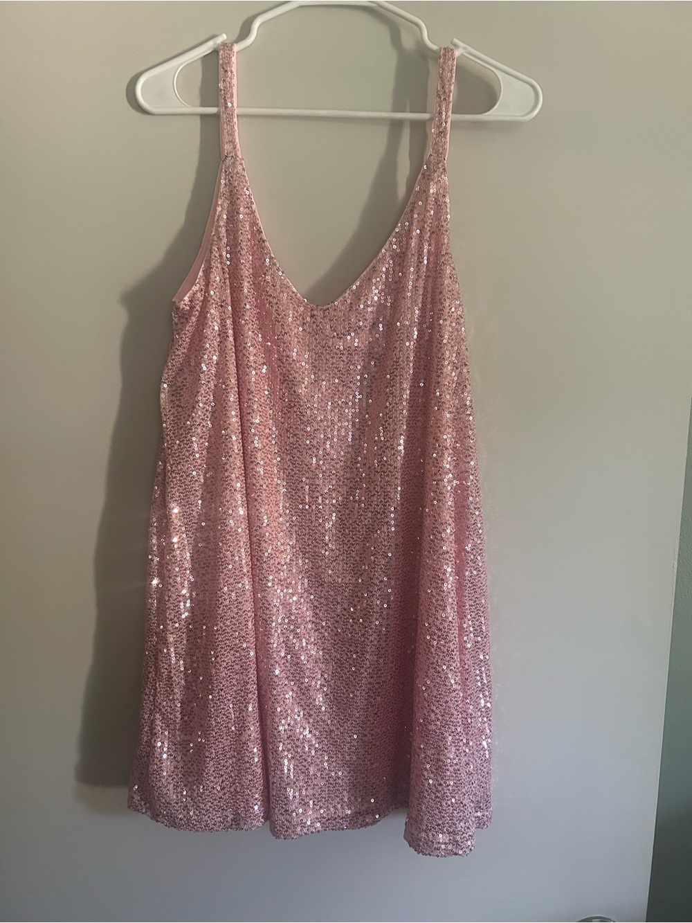 Size L light pink oversized tank dress